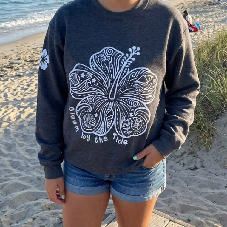 Hibiscus Glitter Crewneck Sweatshirt