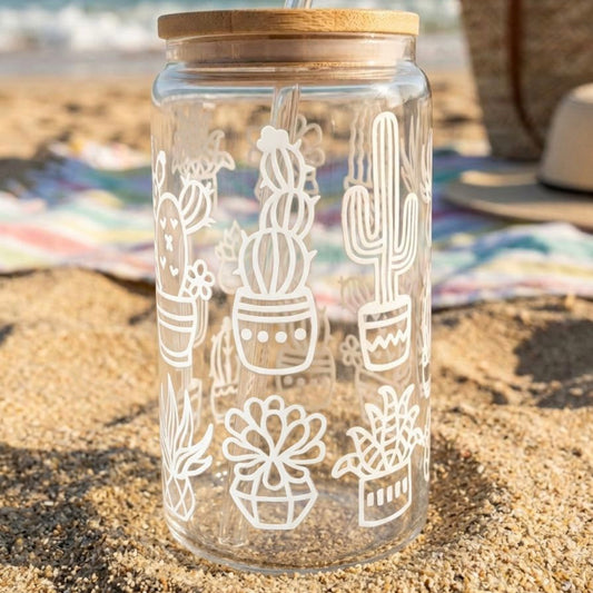 Cactus Glass Cup - 16 oz.