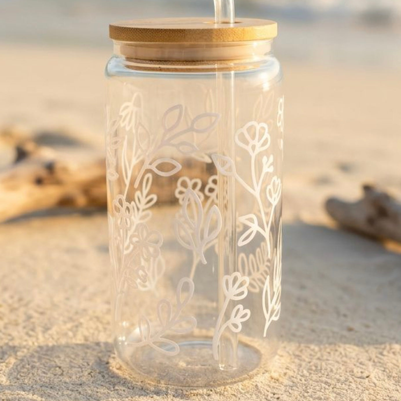 Botanical Glass Cup - 16 oz.